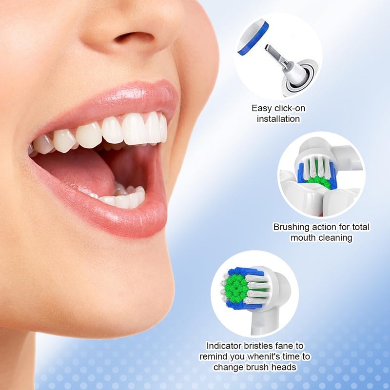M'AYCREATE ® 8Pcs Electric Toothbrush Replacement Heads Compatible with Oral-B for Most Braun Electric Toothbrushes Soft Dupont Bristles Electric Toothbrush Replacements - Image 4
