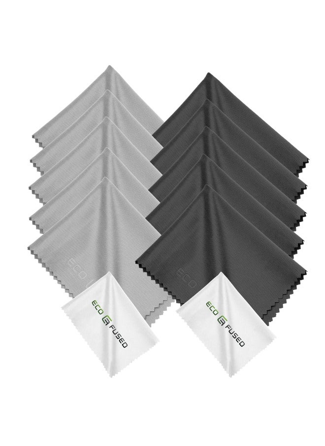 ECO-FUSED Microfiber Cleaning Cloths - 12 Pack - For Cleaning Glasses Spectacles Camera Lenses Ipad Tablets Phones Iphone Android Phones Laptops Lcd Screens And Other Delicate Surfaces  - Image 1