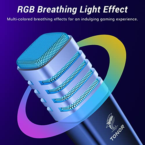 TONOR USB Gaming Microphone, RGB Streaming Microfono Set, PC Podcast Recording Computer Mic for PS4/5, Discord, Twitch, Cardioid Condenser Mic with Adjustable Boom Arm Stand TC30S+ - Image 3