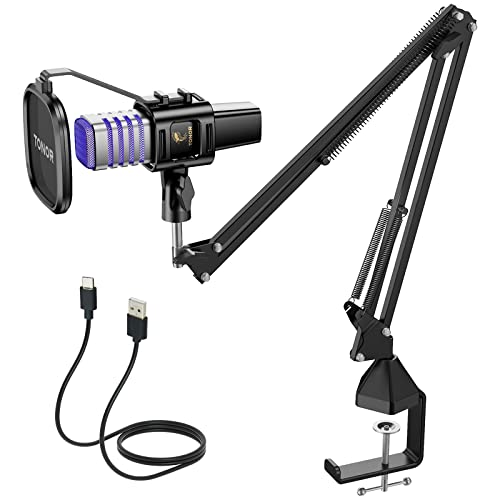 TONOR USB Gaming Microphone, RGB Streaming Microfono Set, PC Podcast Recording Computer Mic for PS4/5, Discord, Twitch, Cardioid Condenser Mic with Adjustable Boom Arm Stand TC30S+ - Image 1