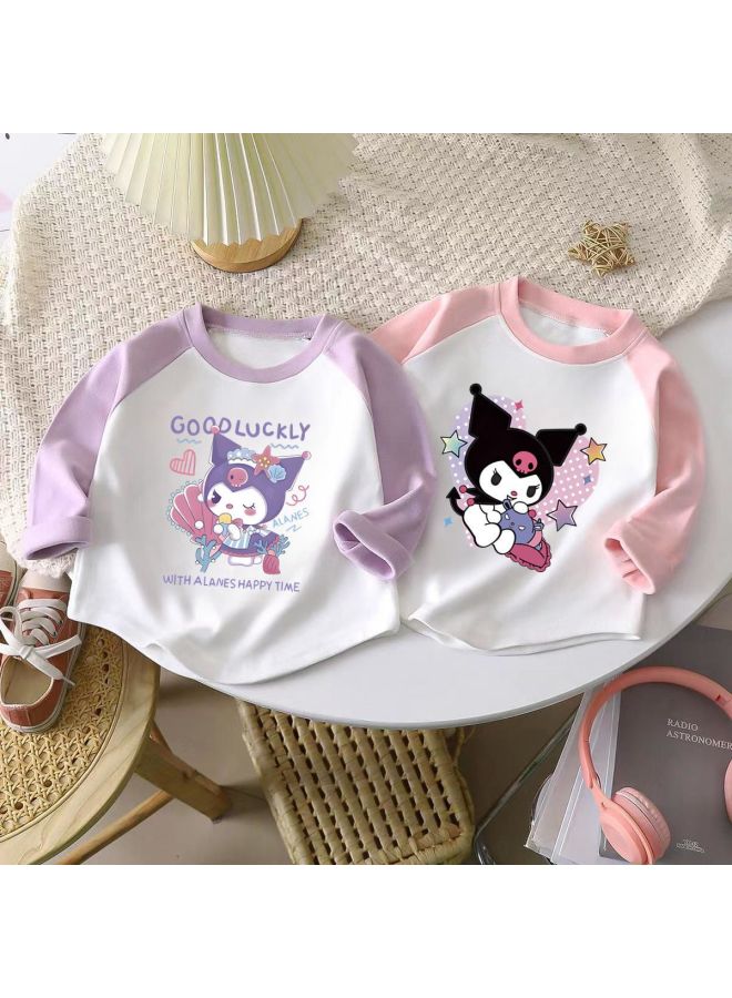 Girls T-shirt Autumn And Winter Kuromi Sleeve Outer Wear Bottoming Shirt Baby Korean Style Foreign Style Versatile Top Trendy - Image 1