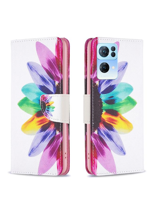 S-TOP Case For OPPO Reno7 5G Global Drawing Pattern Leather Phone Case - Image 1