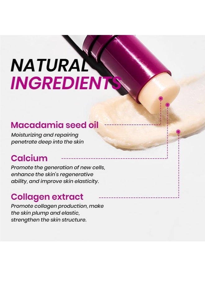 Calcium Volume Multi Balm Stick + Collagen Eye Patches, Anti Wrinkle Calcium Collagen Facial Stick, Hydrating Lifting Skin Barrier Repair Stick, Under Eye Masks for Puffiness, Dark Circles & Fine Lines Skincare Set - Image 3