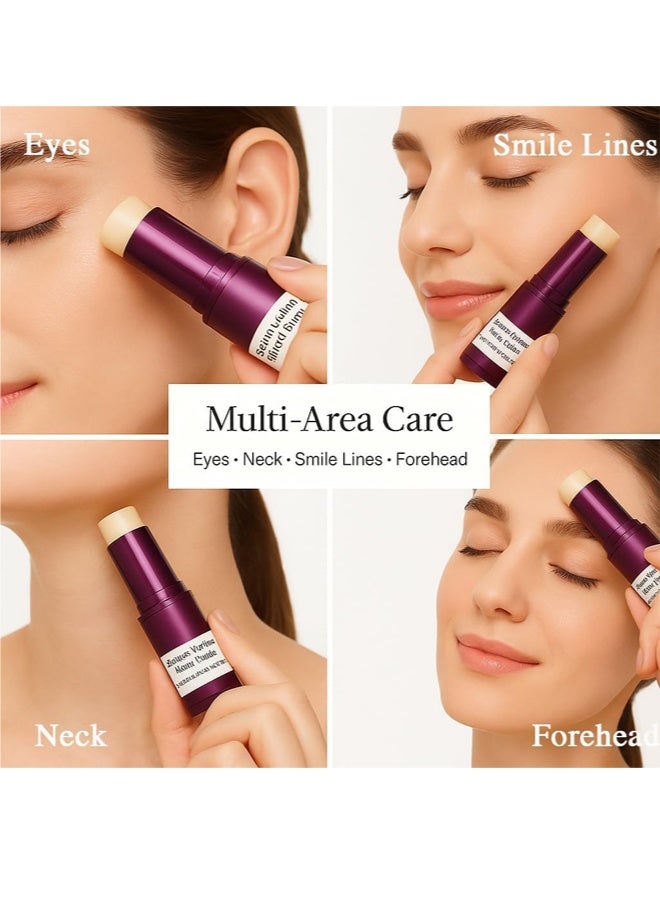 Calcium Volume Multi Balm Stick + Collagen Eye Patches, Anti Wrinkle Calcium Collagen Facial Stick, Hydrating Lifting Skin Barrier Repair Stick, Under Eye Masks for Puffiness, Dark Circles & Fine Lines Skincare Set - Image 5