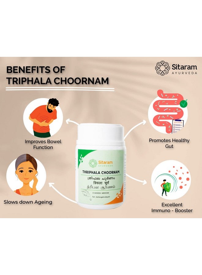 Sitaram Ayurveda Triphala Churna Powder 50gms, Ayurvedic Triphala Powder for Rejuvenating Eyes & Hair, Triphala Churna Also Reduces Pitta & Soften Bowels - Image 2