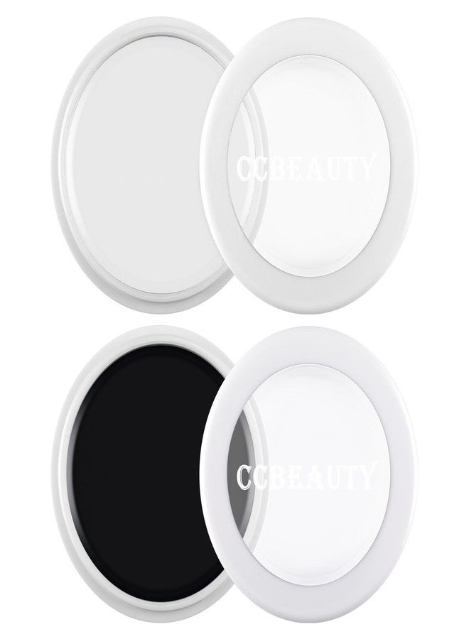 CCbeauty Black White Face Paint, Clown White Face Painting Kit, Flawless & Full Coverage Finish, Professional Body Paint For Halloween Cosplay Party, Skeleton, Joker, Mime, Vampire, Goth Makeup - Image 1