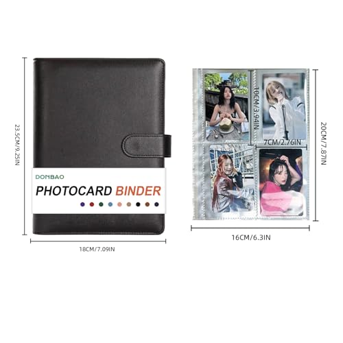 DONBAO A5 Kpop Photocard Binder, 6 Ring Binder Collector’s Album with 240 Card Slots, PU Leather Cover for Organizing K-Pop, Trading Cards, Game Cards & Memorabilia (Black) - Image 4