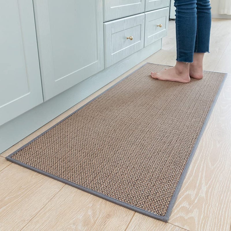 MontVoo Kitchen Rugs and Mats Non Skid Washable  Absorbent Runner Rugs for Kitchen  Front of Sink  Kitchen Mats for Floor (Grey  20""x70"") - Image 1