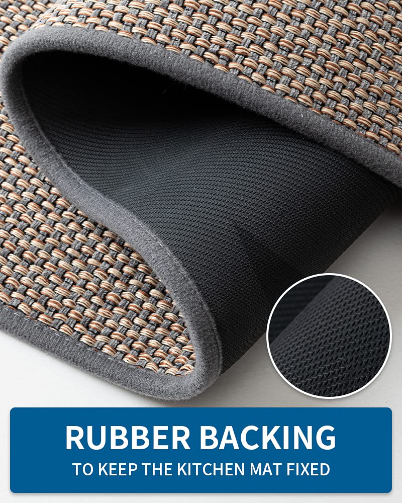 MontVoo Kitchen Rugs and Mats Non Skid Washable  Absorbent Runner Rugs for Kitchen  Front of Sink  Kitchen Mats for Floor (Grey  20""x70"") - Image 4