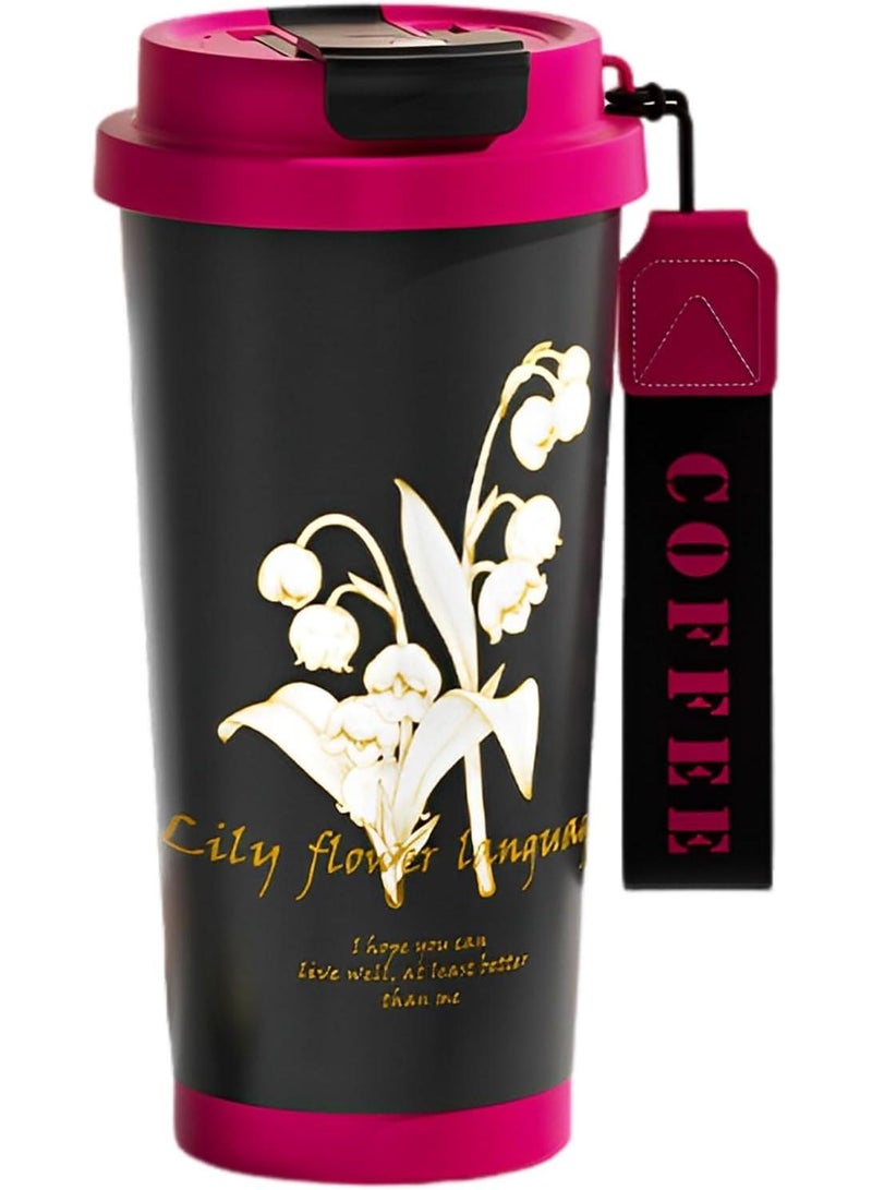 Y&D Simple Modern Travel Coffee Mug Tumbler with 360° Sealing Ceramic-Lined Insulated Stainless Steel Cold Brew Iced Coffee Cup Thermos Gifts for Women Men Her Him 17oz  - Image 1