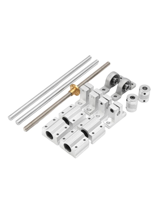 Loquat 15-Piece Optical Axis Bearing Linear Rail Shaft Screws Set Silver