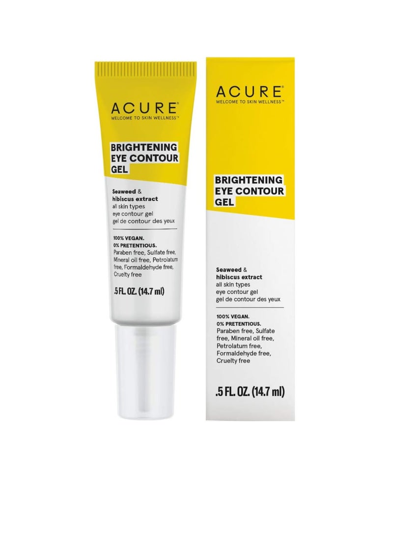 ACURE Brightening Eye Contour Gel | 100% Vegan | For A Brighter Appearance | Seaweed & Hibiscus Extract - Rejuvenates, Hydrates & Soothes | All Skin Types | 0.5 Fl Oz - Image 1