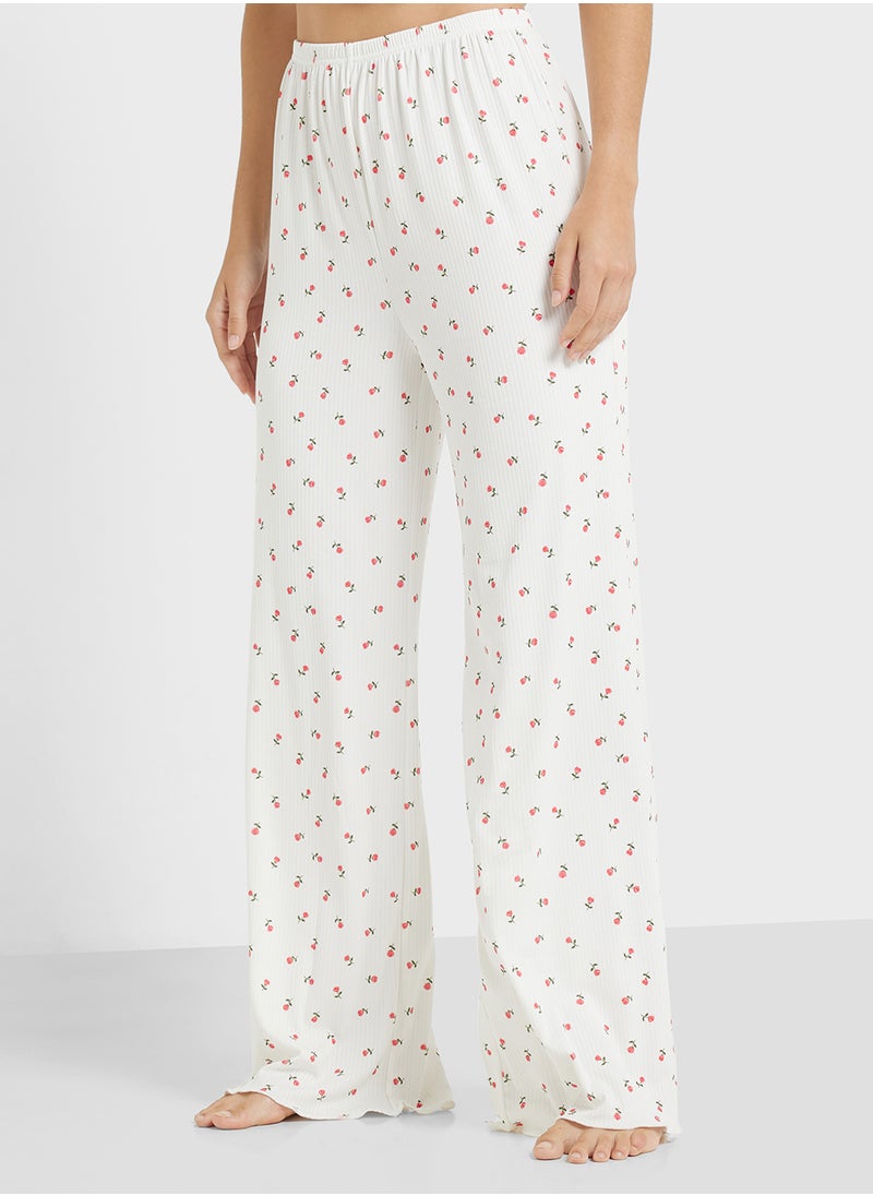 Ginger - Ditsy Floral Print Crop Top & Pyjama Set - Image 1