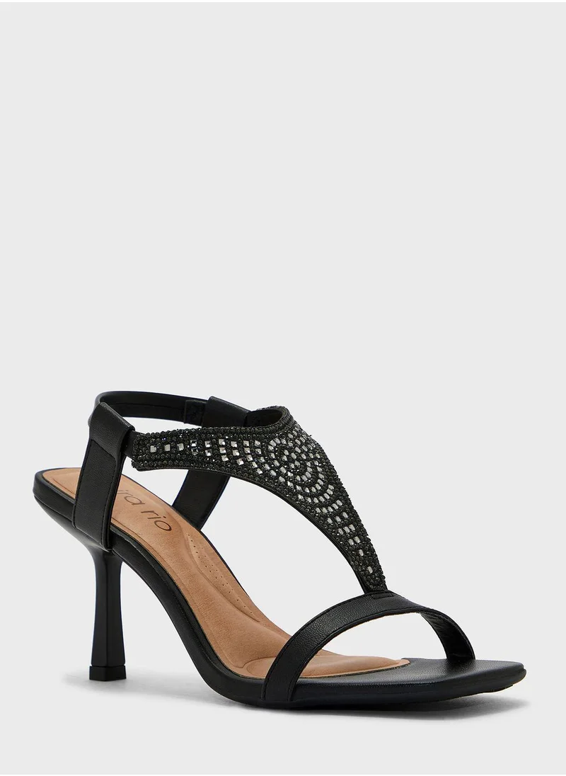 Beira Rio Multi Strap Mid Heel Sandals