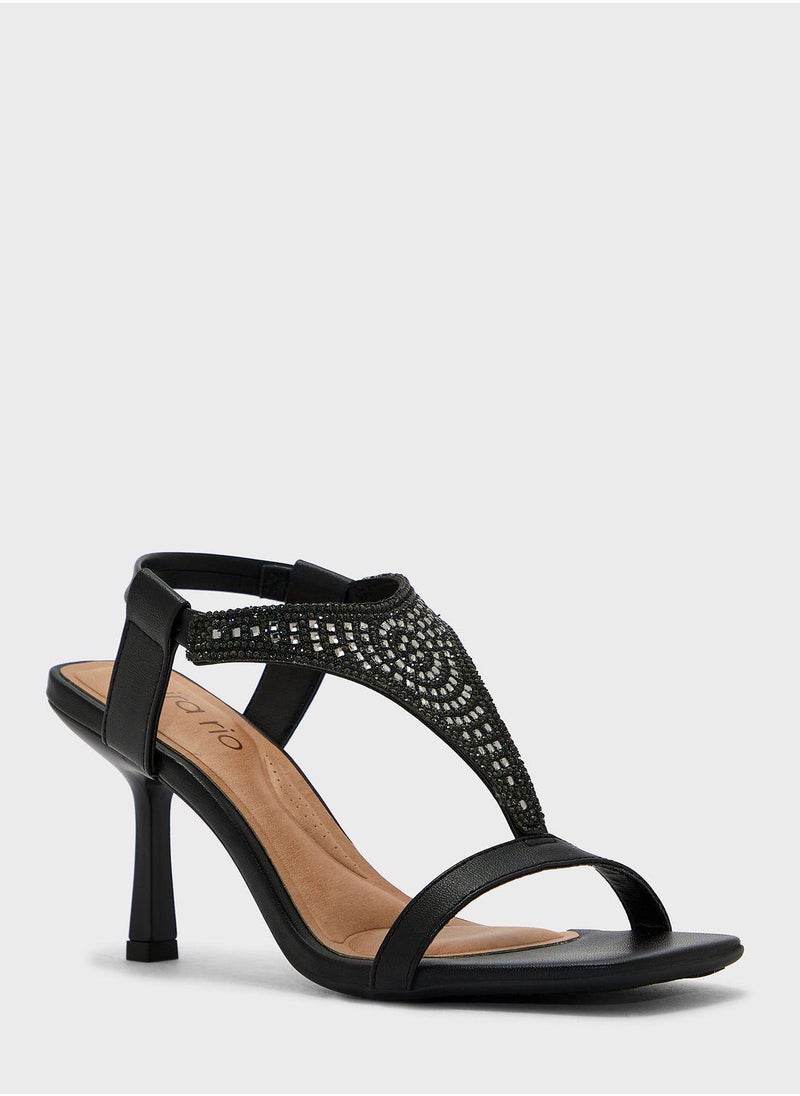 Beira Rio Multi Strap Mid Heel Sandals  - Image 2