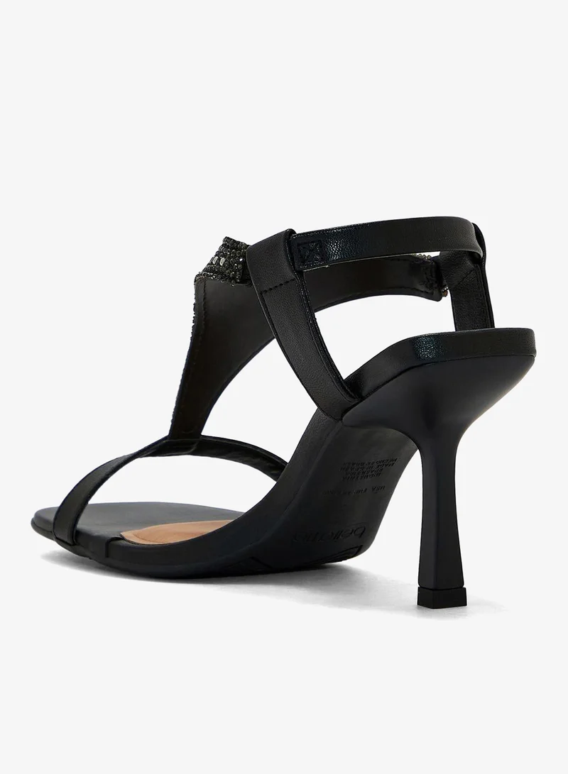 Beira Rio Black Block Heel Sandals for Women – Stylish Ladies Heels Sandals for Everyday Wear for Women | Best Price UAE