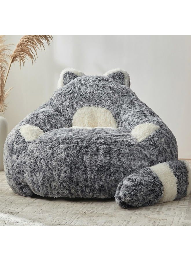 EBENCHICO Giant Bean Bag Chairs for Adults Teens, Plush Beanbag Chair with Foam Filler Comfy Faux Fur Fluffy Animal-Shaped Bean Bag Sofa Couch for Reading Sleeping Gaming - Image 1