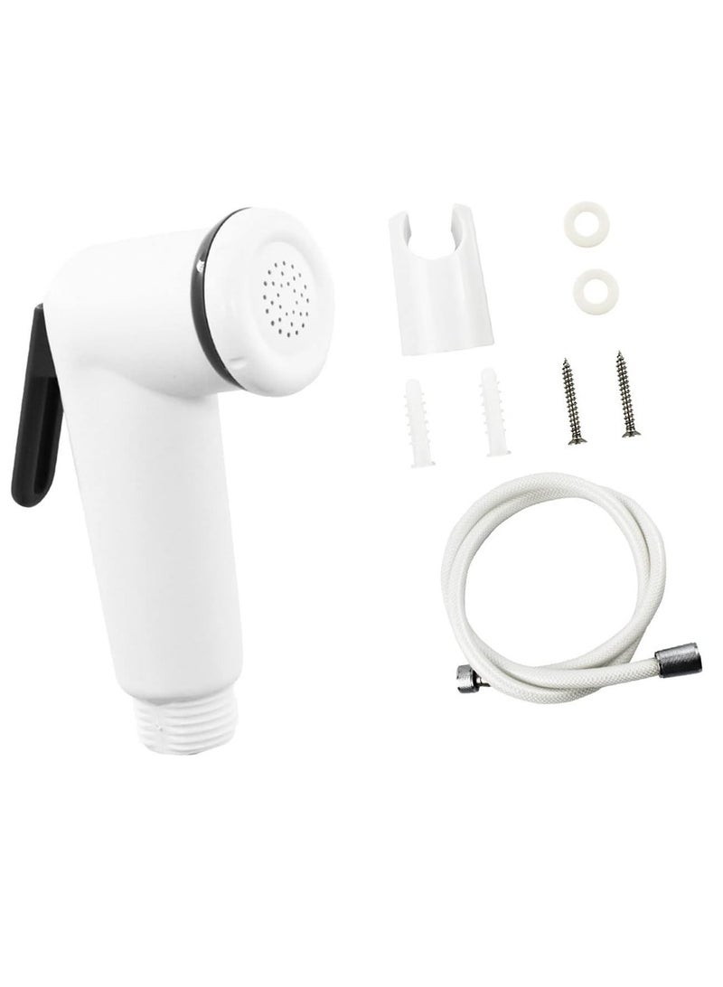 ECVV Shattaf Twist Sprayer Portable Plastic Hand Held Bathroom Shower Head Set Toilet Bidet Sprayer And Holder Handheld Spray Head Set Bidet Diaper Sprayer Toilet White - Image 1