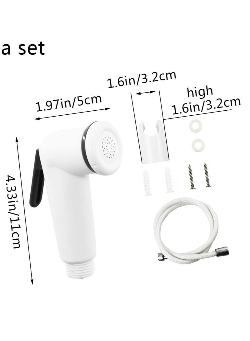 ECVV Shattaf Twist Sprayer Portable Plastic Hand Held Bathroom Shower Head Set Toilet Bidet Sprayer And Holder Handheld Spray Head Set Bidet Diaper Sprayer Toilet White - Image 2