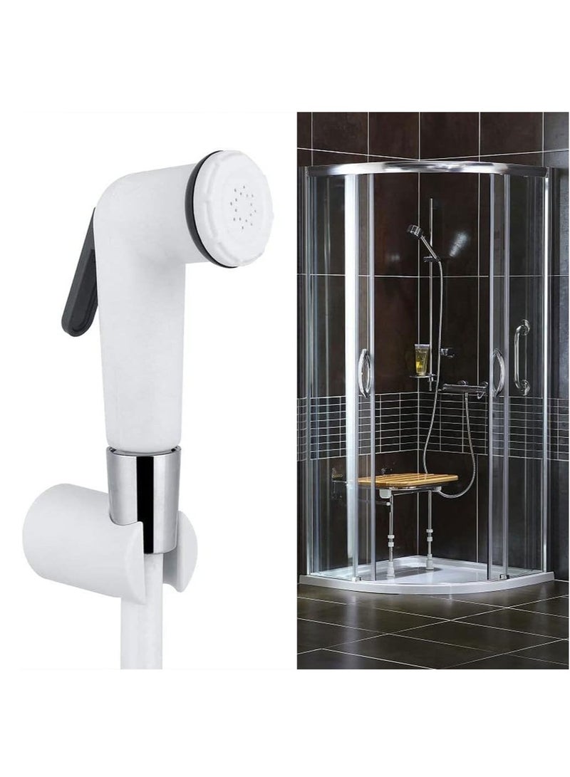 ECVV Shattaf Twist Sprayer Portable Plastic Hand Held Bathroom Shower Head Set Toilet Bidet Sprayer And Holder Handheld Spray Head Set Bidet Diaper Sprayer Toilet White - Image 3