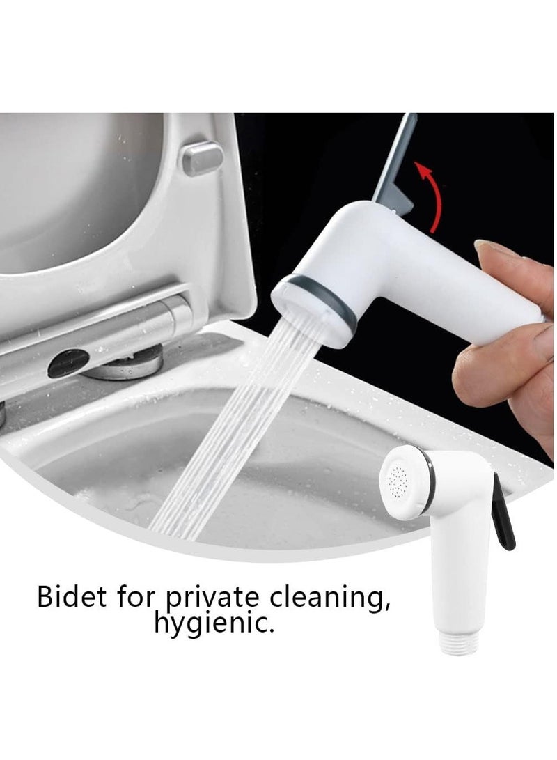 ECVV Shattaf Twist Sprayer Portable Plastic Hand Held Bathroom Shower Head Set Toilet Bidet Sprayer And Holder Handheld Spray Head Set Bidet Diaper Sprayer Toilet White - Image 5