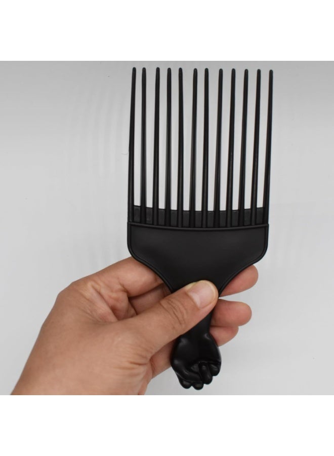 LA PERLA TECH  3 Pics Professional Afro Pick Comb, Detangling Hairdressing Afro Braiding Rake Comb for Wig Natural African Thick Curly Long Short Hairstyling Men Women Barber Salon Hairstylist Tools - Image 4
