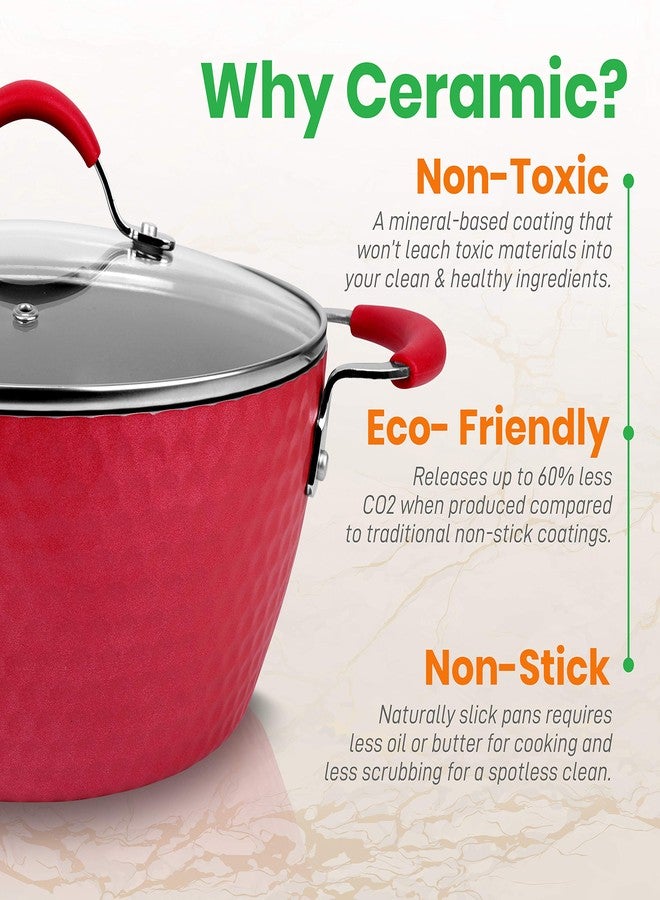 نيوتري شيف قدر طهي هولندي متين غير لاصق من نوتري شيف - أواني طهي عالية الجودة مع أغطية زجاجية مقسّى شفافة، سعة 3.6 كوارت، متوافق مع الموديل: NCCW11RDD، مقاس واحد، أحمر - نوتري شيف PRTNCCW11RDDDOP - Image 4