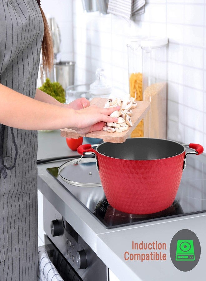 نيوتري شيف قدر طهي هولندي متين غير لاصق من نوتري شيف - أواني طهي عالية الجودة مع أغطية زجاجية مقسّى شفافة، سعة 3.6 كوارت، متوافق مع الموديل: NCCW11RDD، مقاس واحد، أحمر - نوتري شيف PRTNCCW11RDDDOP - Image 5