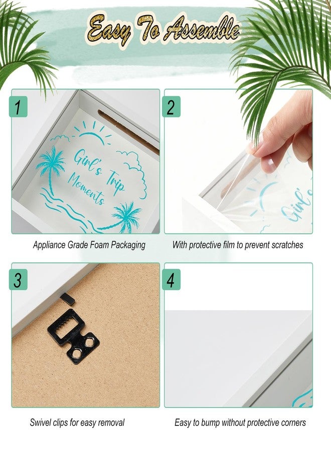 Leinuosen 4 Pcs Travel Shadow Box Gifts for Travelers, 8 x 8 Inch Christmas Memory Gift for Women Girls Trip Adventure Archive Box Top Loading Stub Keepsake Display Case with Slot On Top for Plane Ticket Photo - Image 4