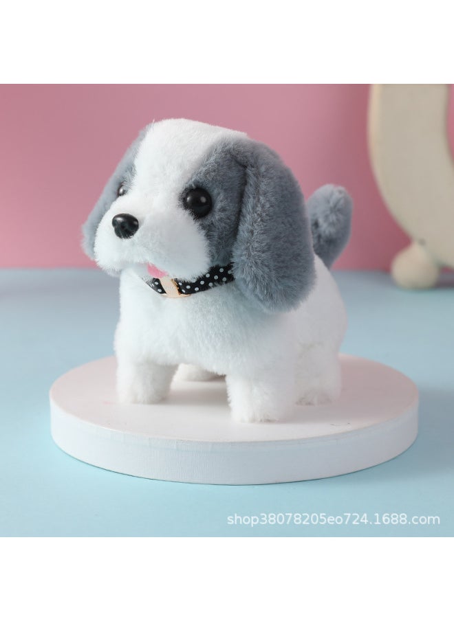 Electronic Pet Electric Dog Will Run Will Call Stall Toys Home Ornaments Animal Dolls Cross-border-Color:White And Gray Saint Bernard-collar-Specifications:Non-opp Bag  - Image 1
