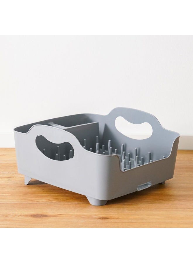 Danube Home Qlux Aliza Dish Drainer 32X36X18.5Cm | Polypropylene Dish Rack | Dish Drainer For Kitchen Sink Home Dining - Grey - Image 1