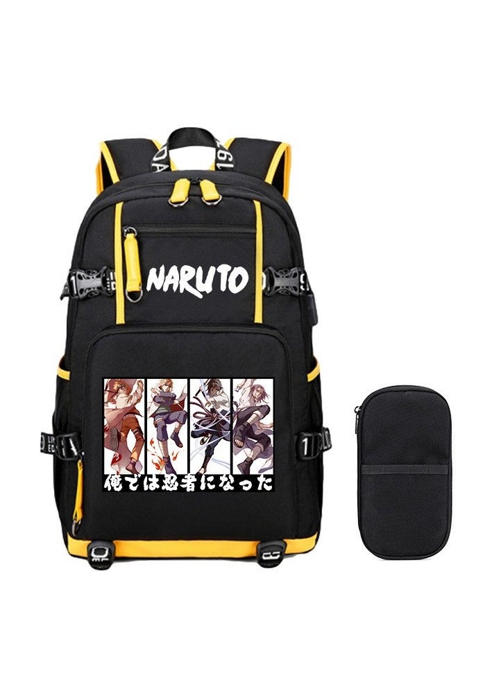 Generic - Junior High School Student Backpack  Primary School Student Large Capacity School Bag  Pencil Case Set 28*14*41cm - Image 1