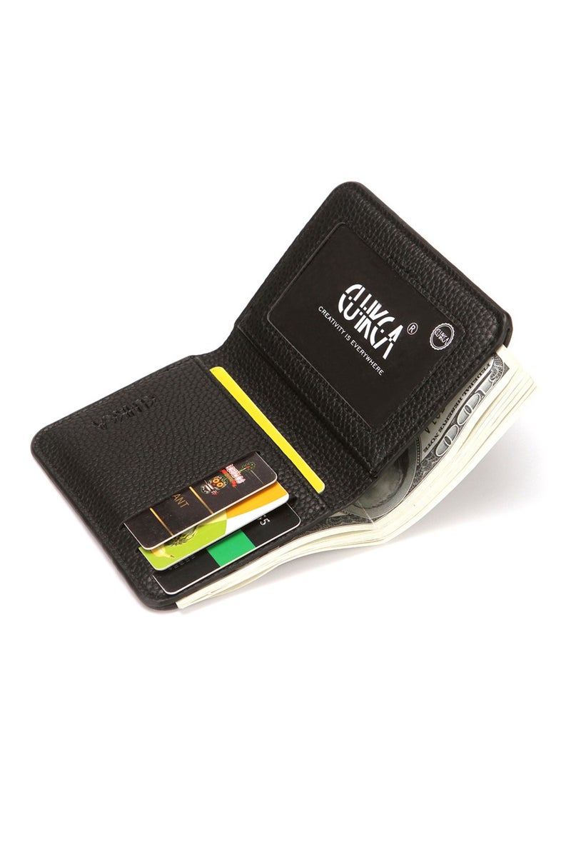 CUIKCA Wallet for Men, Bifold Pocket Wallet with ID Window ,Black 11x8.5x1cm - Image 1