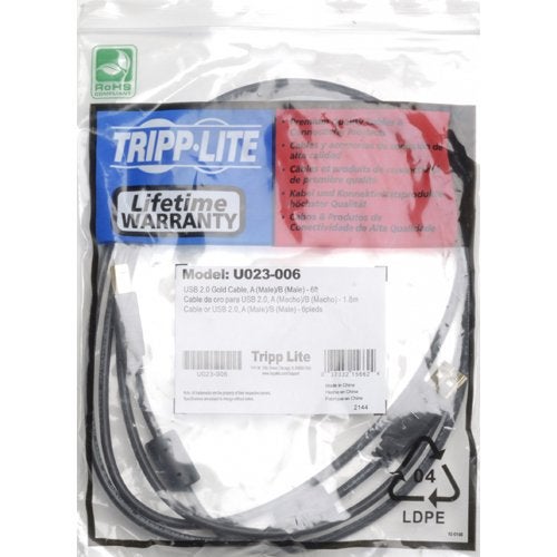 Tripp Lite USB 2.0 Hi-Speed A/B Cable with Ferrite Chokes (M/M) 6-ft. (U023-006), Black - Image 4