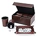ImnBest Party Games Leather Dice Cup Set 6 Black Leather Dice Cups 30 Dice  Exclusive Storage and Transport Case Made of Faux Leather - Image 2
