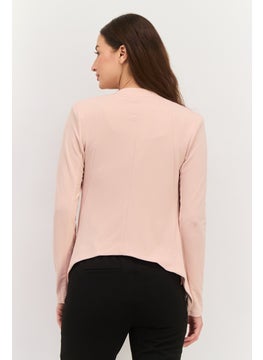 BCBGeneration Women Regular Fit Textured Blazer, Peach  - Image 4
