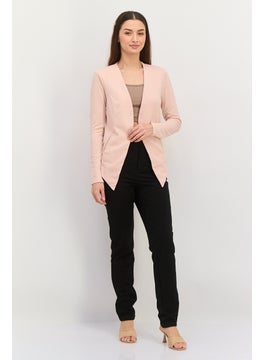 BCBGeneration Women Regular Fit Textured Blazer, Peach  - Image 3
