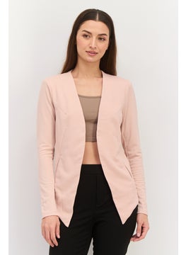 BCBGeneration Women Regular Fit Textured Blazer, Peach  - Image 1