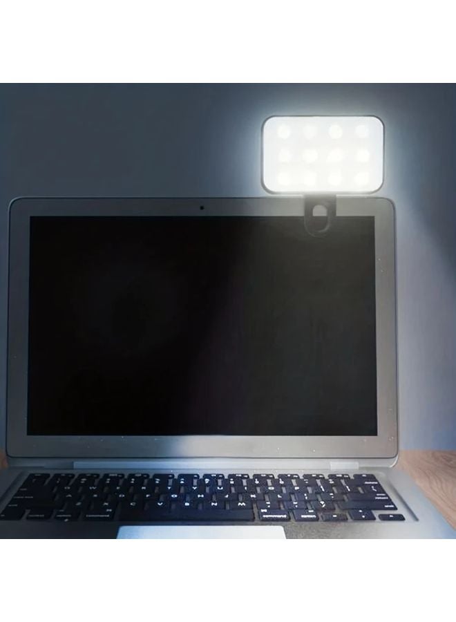 ضوء LED ثلاثي الألوان أسود محمول قابل للشحن عبر USB مع مشبك لتعبئة الضوء للهاتف والكمبيوتر - Image 4