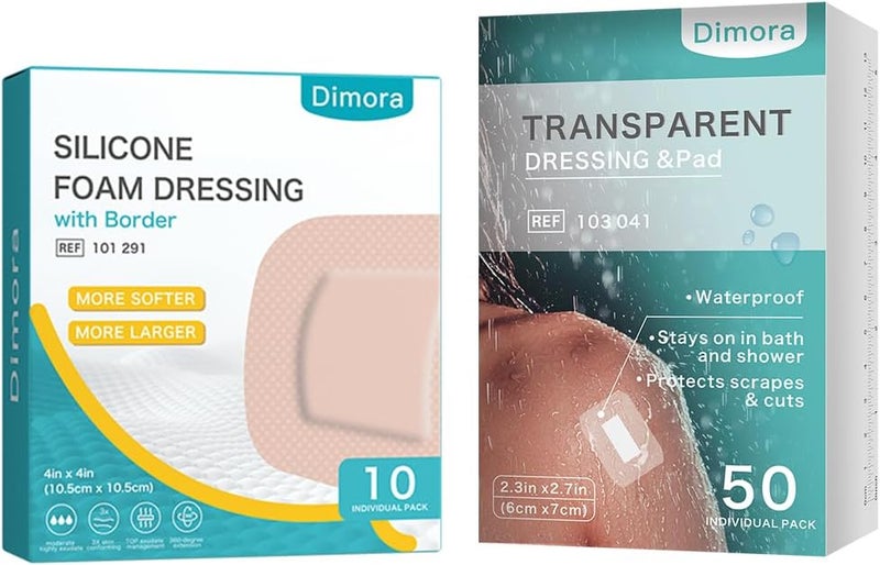 Dimora Transparent Film Dressing  Ultra Soft Silicone Foam Dressing 4x4 - Image 1