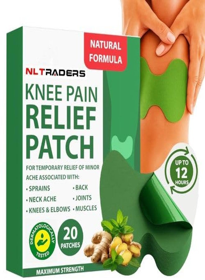 NL TRADERS Herbal Knee Pain Relief Patches Arthritis Inflammation Patch Sticker | Instant Relief from Knee Pain | Joint Knee Pain Relief Products Natural Wormwood Extract Patch for Knee (20 patches) - Image 1