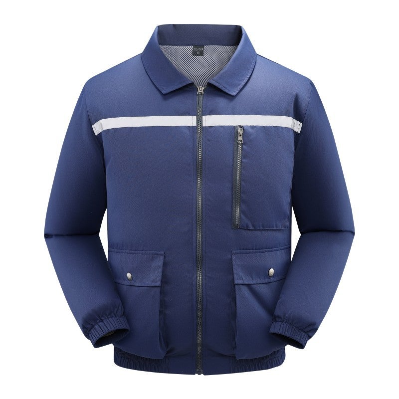 Summer Mens Workwear Outdoor Air Conditioning Clothing Cooling Charging Fanless Wind Chill Work Fan Clothing Casual Western Wea Navy blue single clothes 