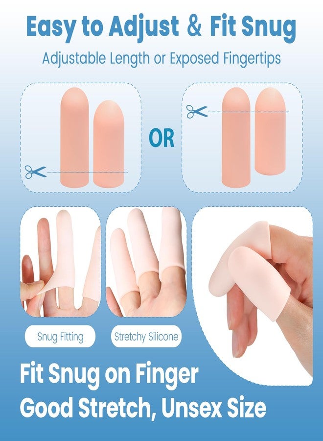 JKcare 12 Pack Gel Finger Caps, Silicone Finger Protectors Sleeves - Covers to Protect Fingertips and Provide Pain Relief from Cracking, Hand Eczema (Cots) - Image 5