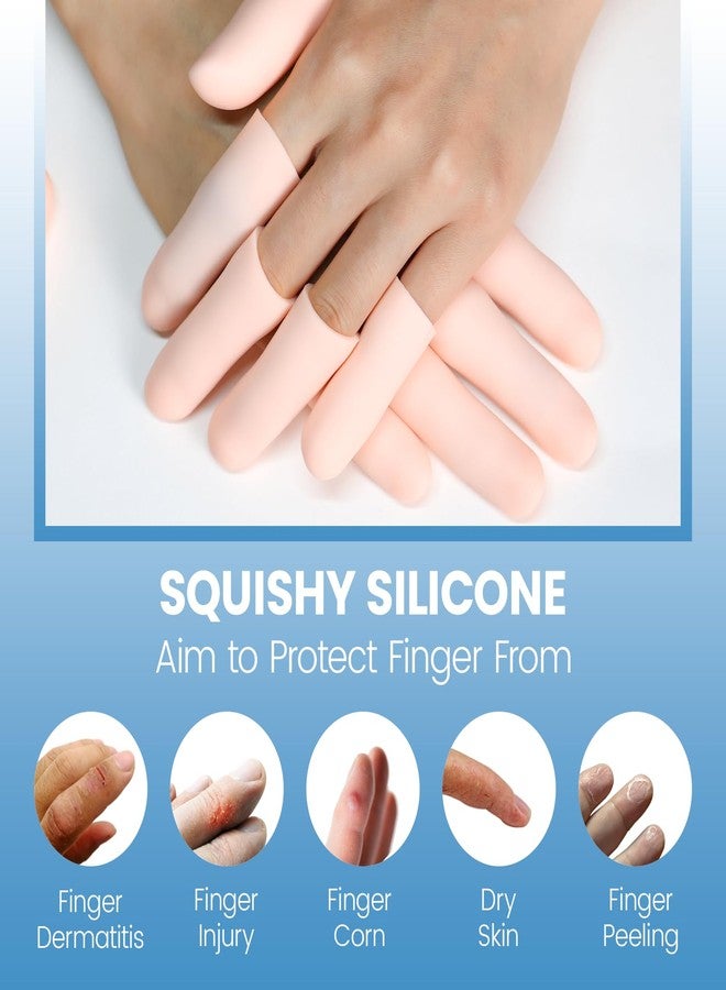 JKcare 12 Pack Gel Finger Caps, Silicone Finger Protectors Sleeves - Covers to Protect Fingertips and Provide Pain Relief from Cracking, Hand Eczema (Cots) - Image 4