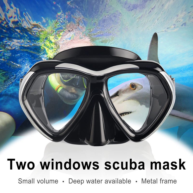 EXP VISION Adult Scuba Diving Mask, Anti-Fog Snorkel Goggles Tempered Glass Swim Mask Goggles with Nose Cover Professional Snorkeling Gear for Diving Snorkeling (Black) - Image 4