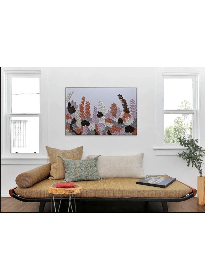 MAAC HOME MAAC Home Floral Elegance 3D Printed Relief Art Abstract Canvas Wall Art - Modern Decorative Wall Décor for Living Room Bedroom Home Decorations  - Image 1