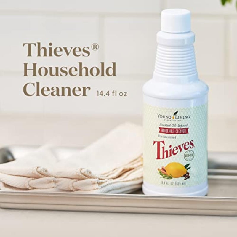 Young Living Thieves Household Cleaner 14.4 oz, Plant-Based All-Purpose Cleaner with Essential Oils, Safe for Floors, Mirrors, Carpets & Pet Areas - Image 2