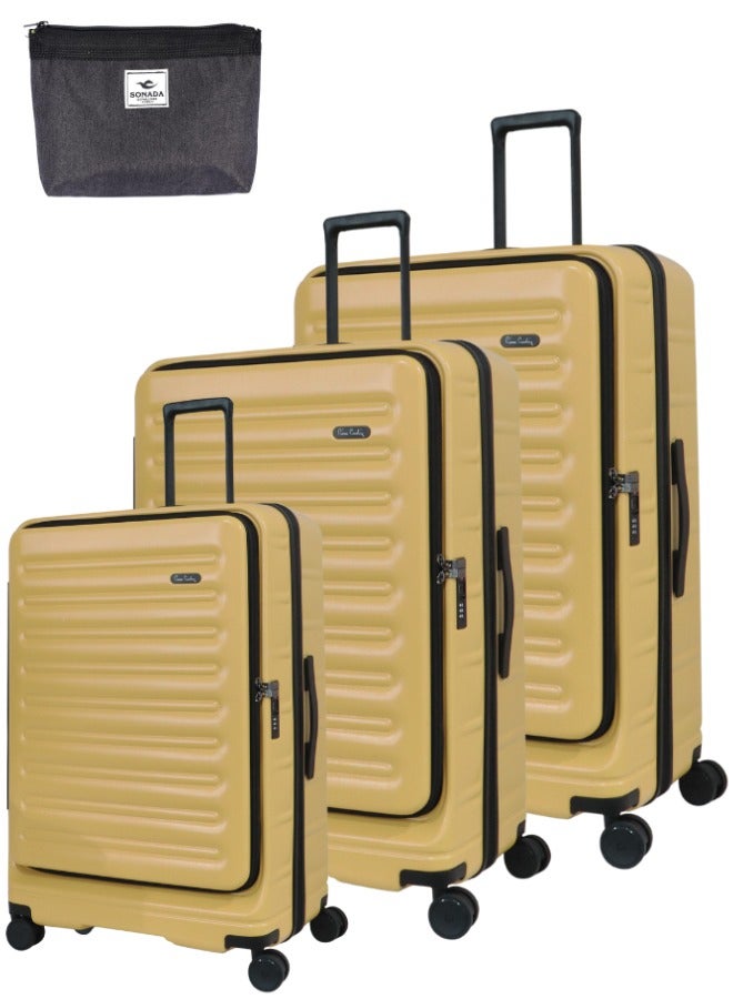 Pierre Cardin Front Zipper Luggage Lightweight Hardside Suitcase for Travel, TSA Approved, ANTI Theft Double Zipper - Image 1