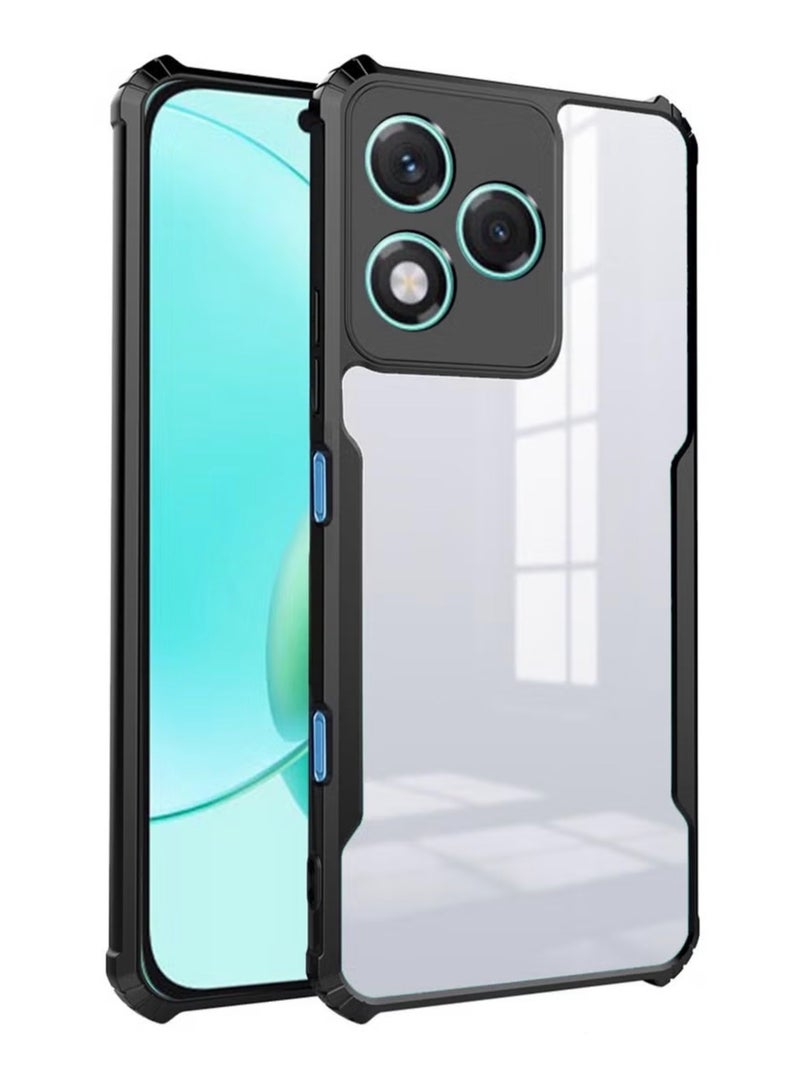 Xundo Clear Case for Honor 400 Lite 5G | Premium Rugged | Durable Shock-absorbing Frame | Black Border | Thermoplastic Polyurethane | Airbag Anti-drop Protection - Clear - Image 1