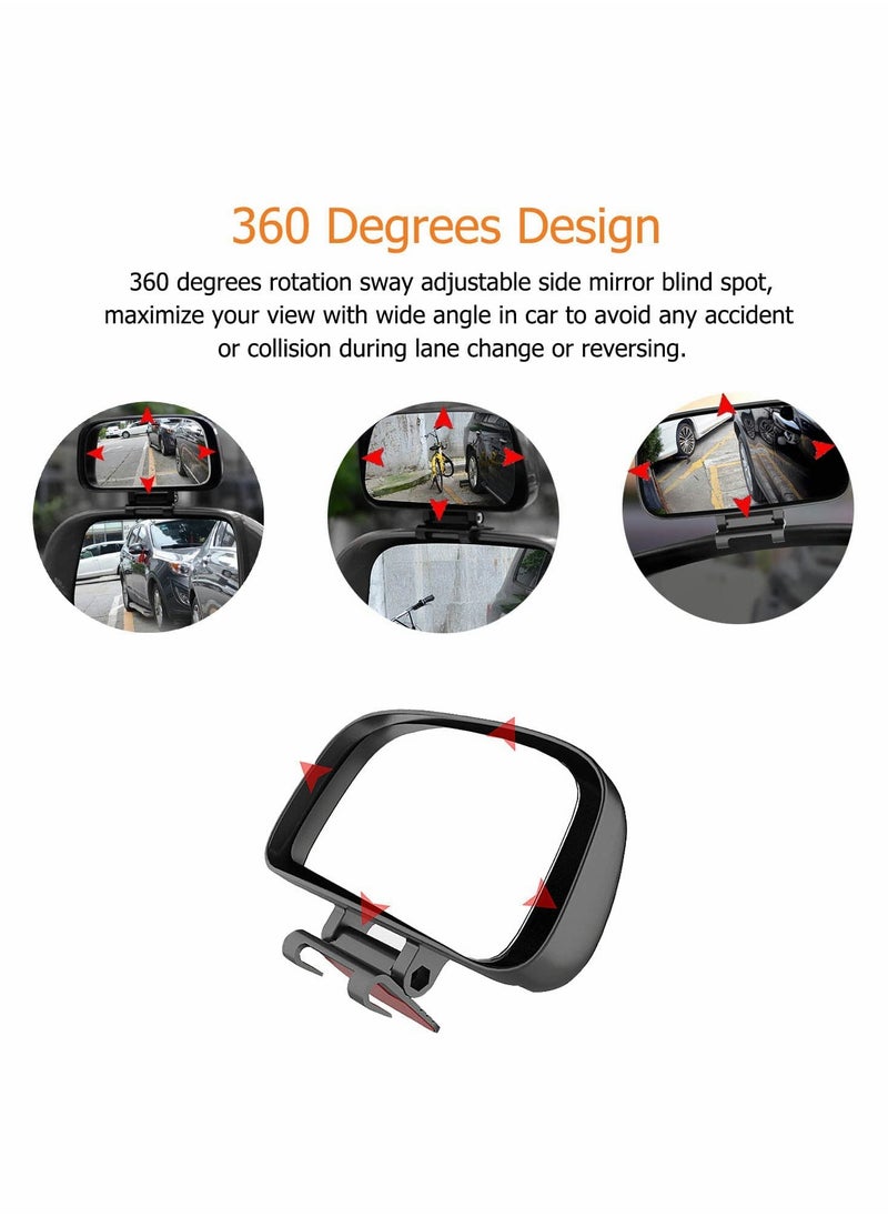 SYOSI Blind Spot Mirror-Side Mirror Wide Angle Mirror HD Glass Convex 360 Degree Rotation Car Rear Auxiliary Mirror with Adjustable Sticker Automotive Exterior Accessories for Cars Trucks（2 PCS）  - Image 3